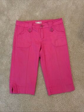 Women's Bright Pink Bermuda Shorts with Front Pockets